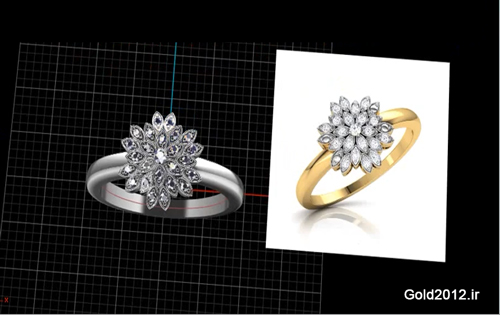 آموزش نرم افزار ماتریکس طراحی مدل انگشتر طرح گل و نگین شرشره ای