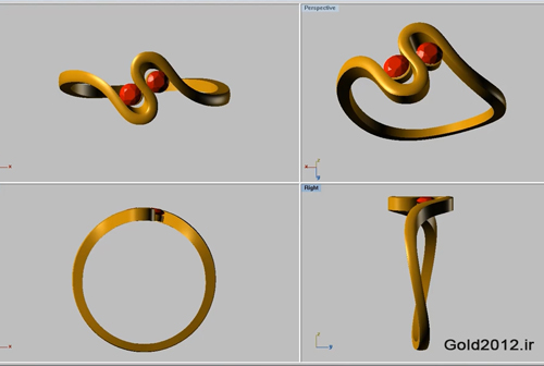 آموزش نرم افزار ماتریکس طراحی مدل انگشترطرح منحنی کج