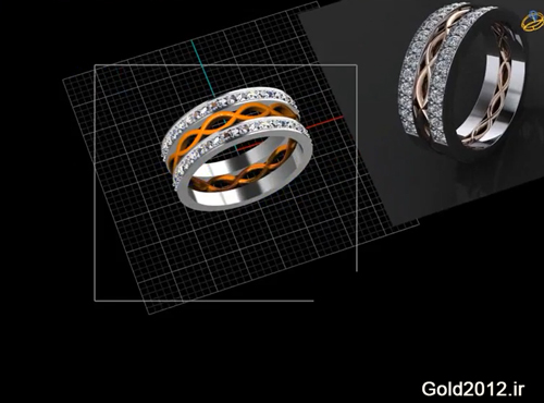 آموزش نرم افزار ماتریکس طراحی مدل انگشتر طرح حلقه سبک نگین بدنه با فریم الگوی وسط