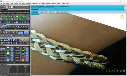 آموزش نرم افزار ماتریکس آموزش رایگان روش طراحی طرح دستبند طلا رشته ای 
