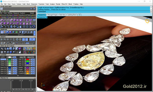 آموزش نرم افزار ماتریکس آموزش رایگان روش طراحی گوشواره سنگ جواهر نگین