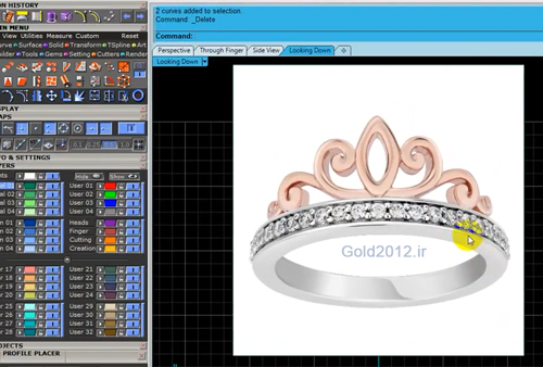 طراحی تاج سر طلا با نرم افزار ماتریکس