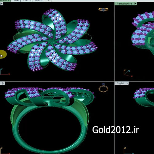 آموزش ماتریکس طرح حلقه انگشتر گل شکل
