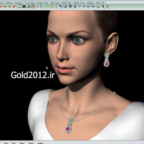 مدل طلا جواهر در نرم افزار ماتریکس مدل طرح ماکت و قرار دادن مدل طراحی شده در نرم افزار MATRIX 