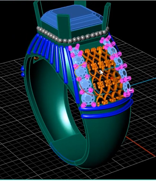 طراحی مدل انگشتر با استفاده از دستور SMART PATTERN طراحی شده در نرم افزار MATRIX 9