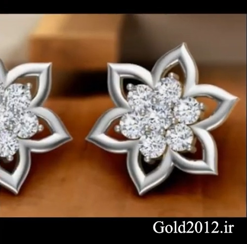 آموزش ماتریکس فیلم طراحی مدل گوشواره میخی دوتایی نگین دار