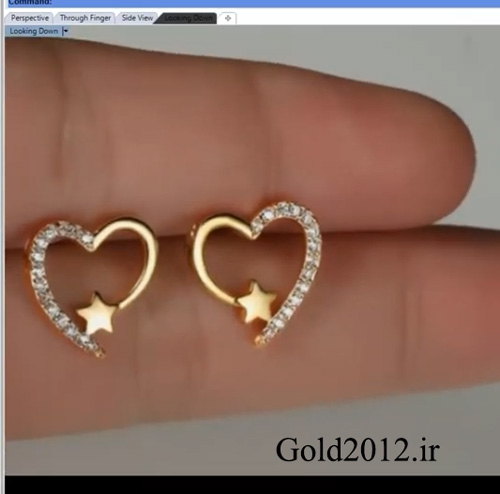 آموزش ماتریکس فیلم طراحی مدل گوشواره میخی طرح فانتزی نگین دار