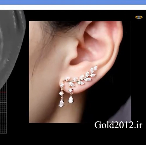 موزش ماتریکس فیلم طراحی مدل گوشواره میخی نگین دار فانتزی