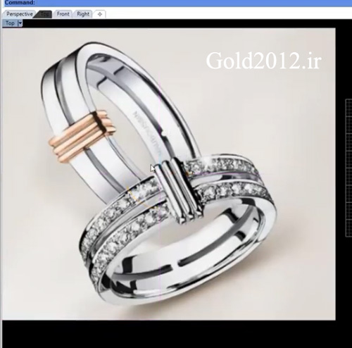 آموزش ماتریکس فیلم طراحی مدل حلقه ازدواج دوبل نگین دار