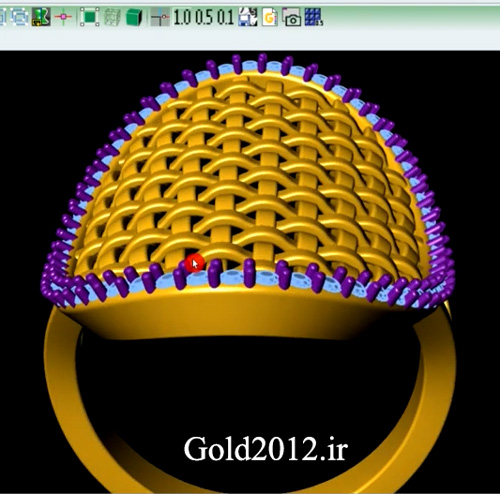 آموزش ماتریکس فیلم طراحی مدل انگشتر سر پهن توری شکل