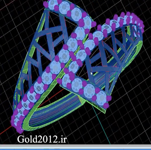 آموزش ماتریکس فیلم طراحی مدل انگشتر طرح جفت شکل نگین دار